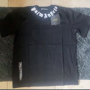 Palm Angels Black Tee with White Logo